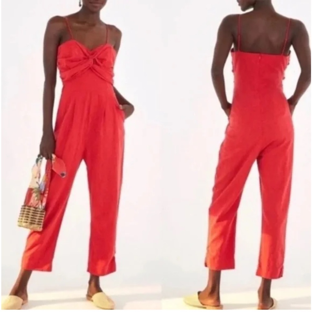 FARM RIO Cherry Red Jumpsuit NWT Large